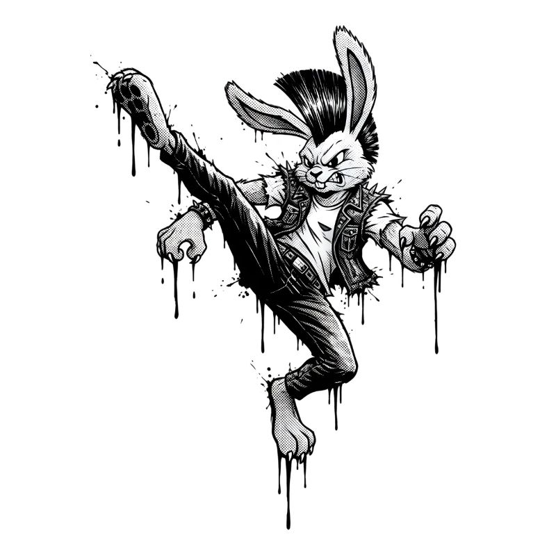 Heavy Metal Easter Bunny Rocker Easter Hardcore Bunny