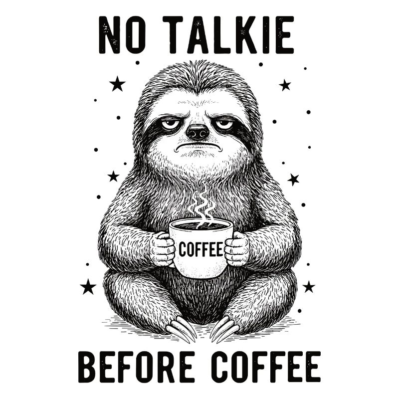 Pas de conversation devant le paresseux amateur de café
