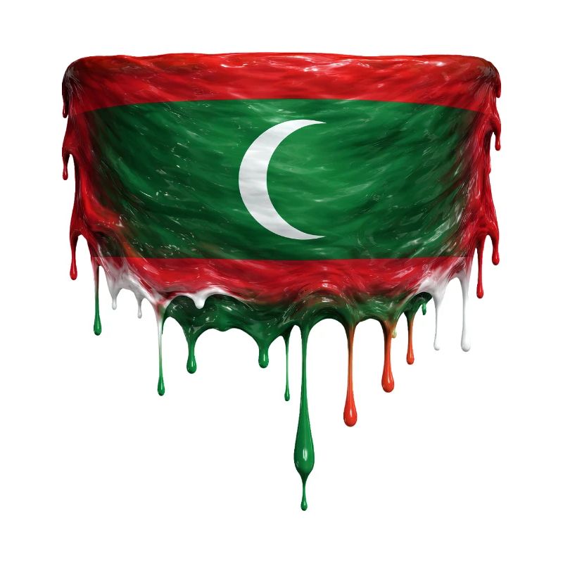 Maldives Flags Drop Art