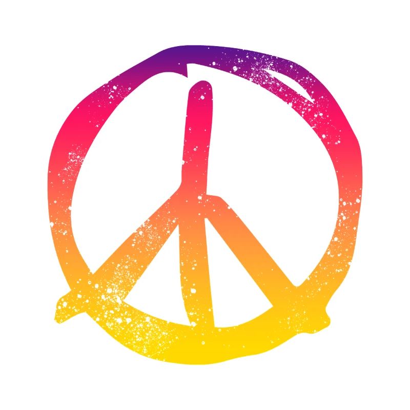 Peacezeichen in Regenbogenfarben Vintage Design