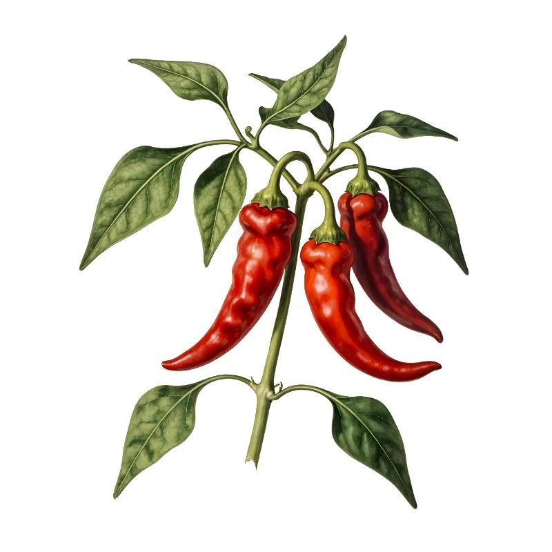 Piments rouges botaniques