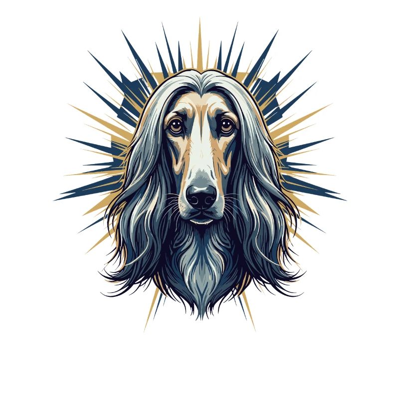 Borzoi Portrait with Sun Rays