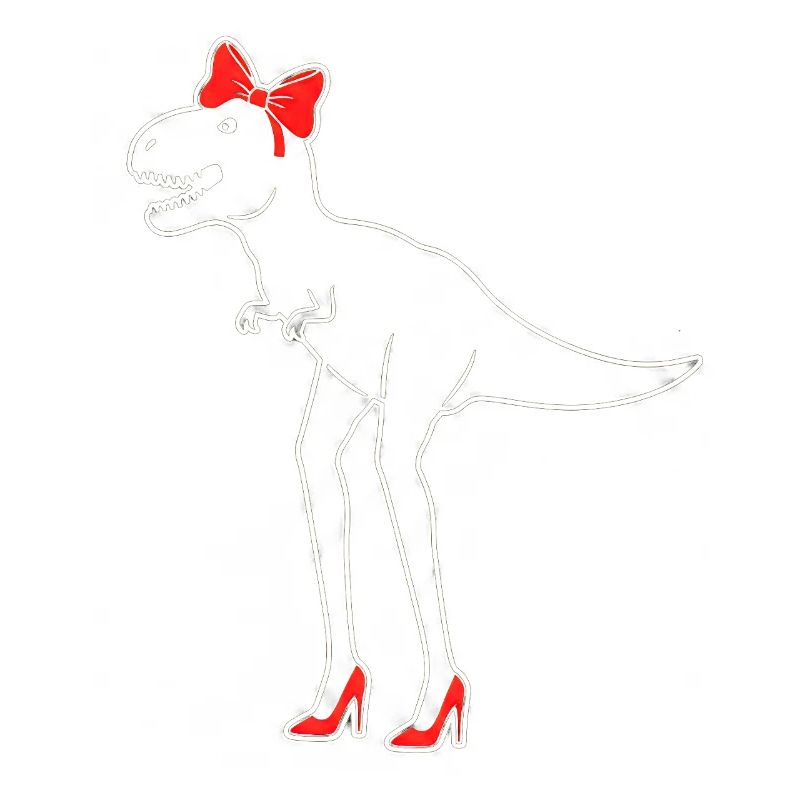 Dino Diva with Red High Heels