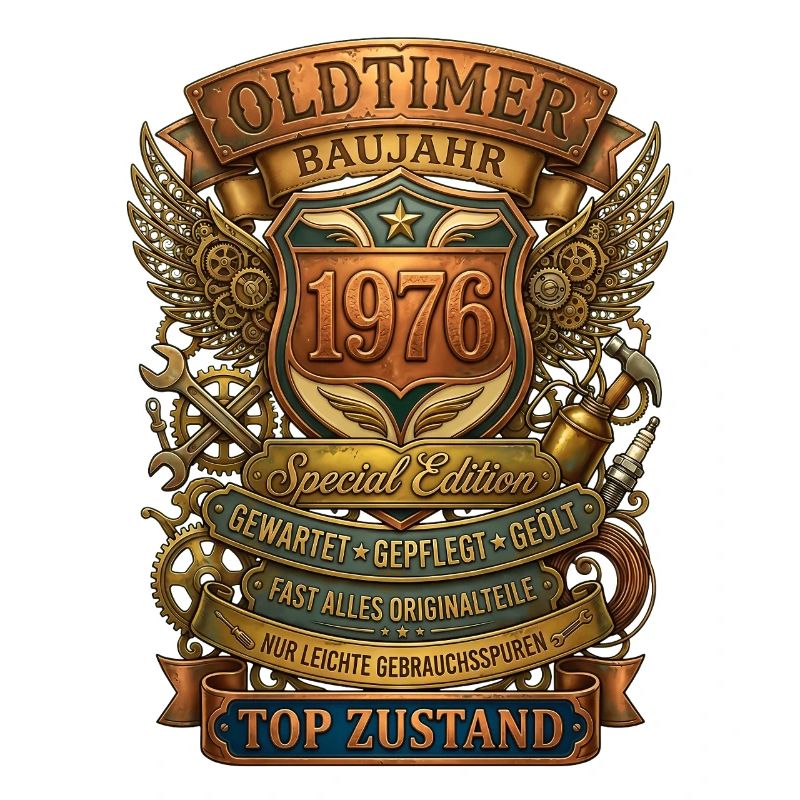 Oldtimer 1976 Geburtstag Retro Steampunk