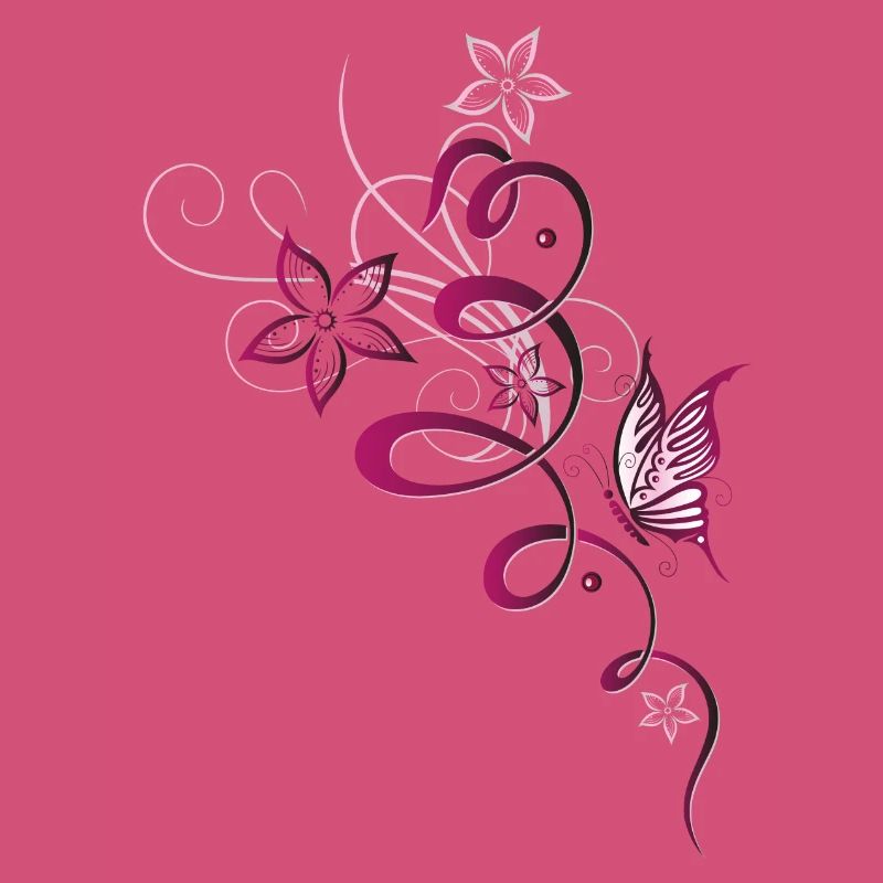 Spring flowers butterfly Spring cherry red