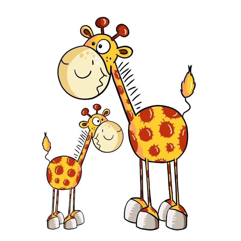 Girafe maman et bébé