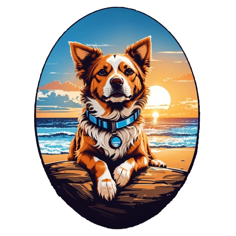Chien sur la plage