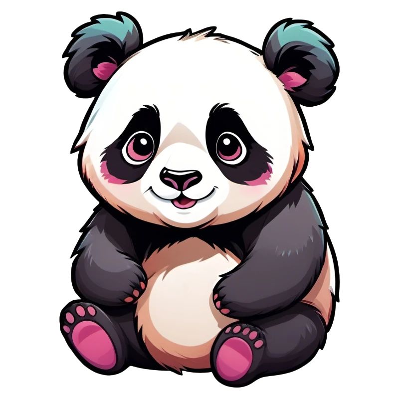 Mignon dessin animé panda ours