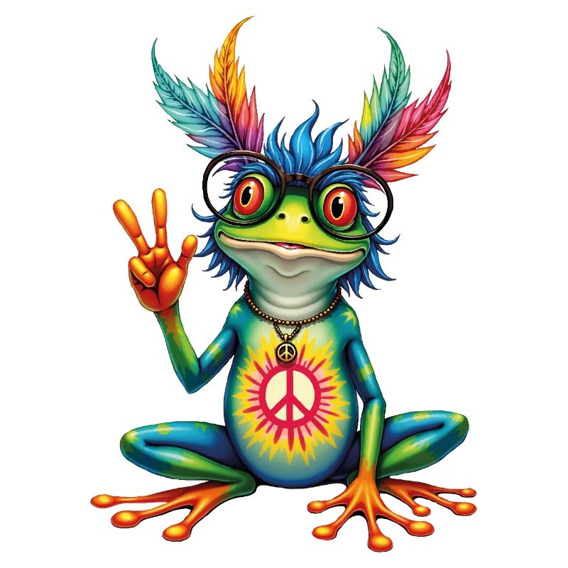 Grenouille hippie paisible