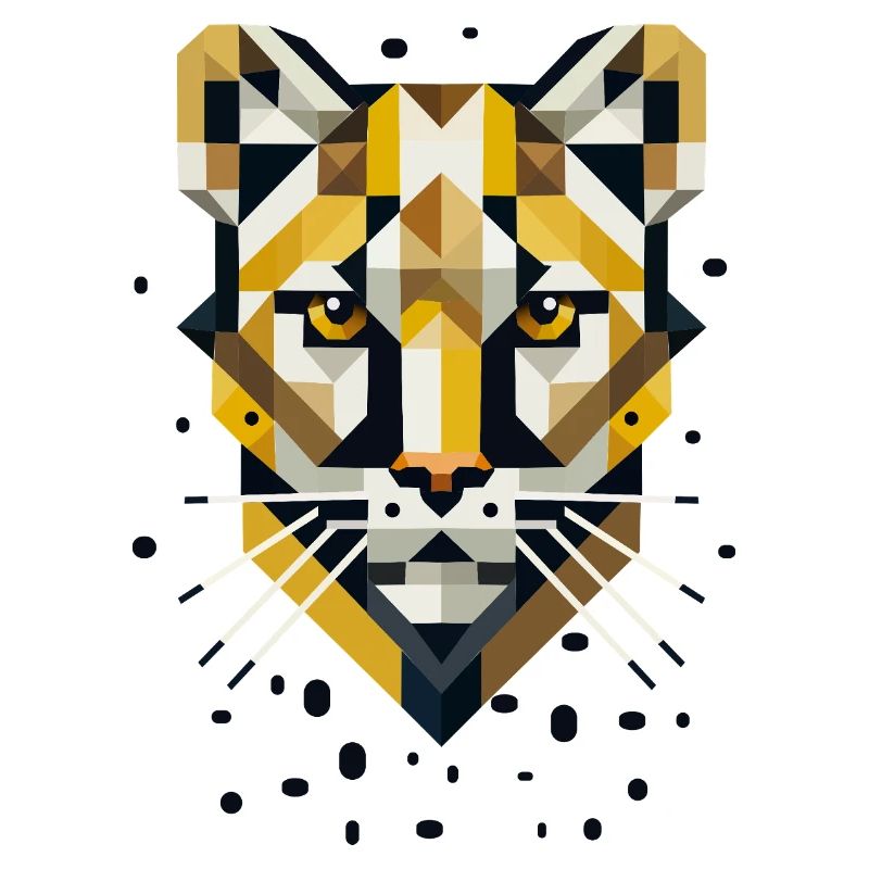 Geometric elegance – big cat in abstract form