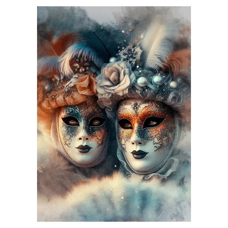 Masques Carnaval Vénitien Aquarelle