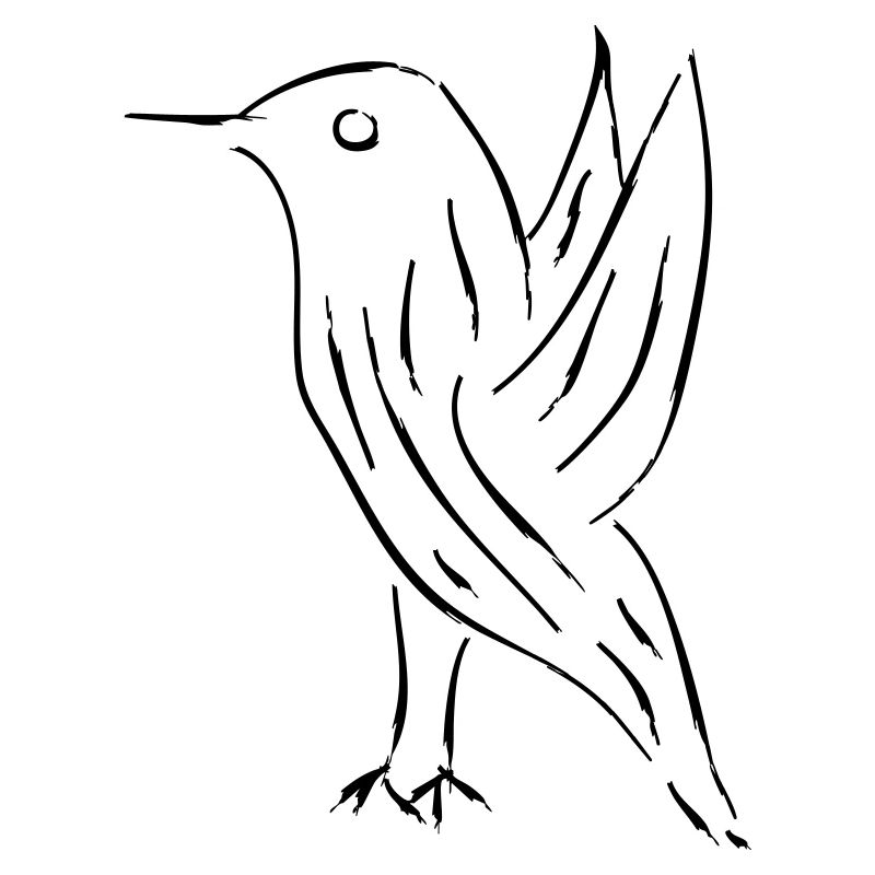 Calligraphie Japonaise Style Oiseau