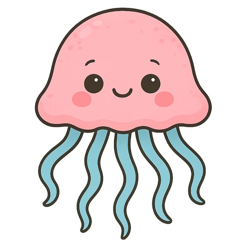 Illustration de méduse mignonne