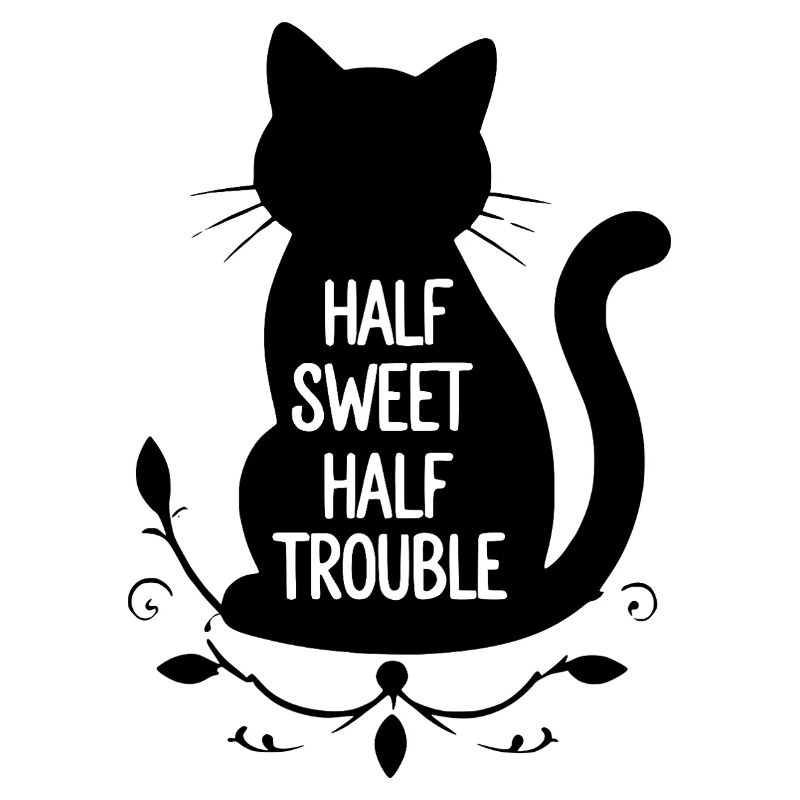 Half Sweet Half Trouble Black Cat