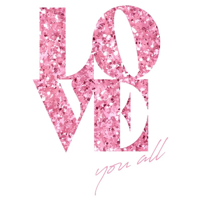 Pink Glitter Love Typography Design