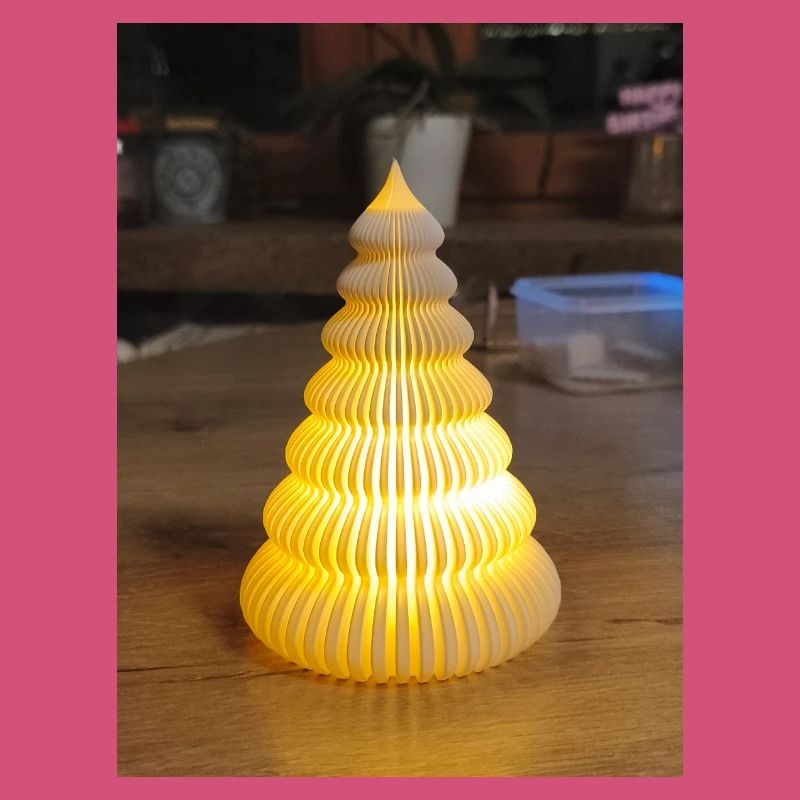 Yellow Paper Lamp in Step Shape