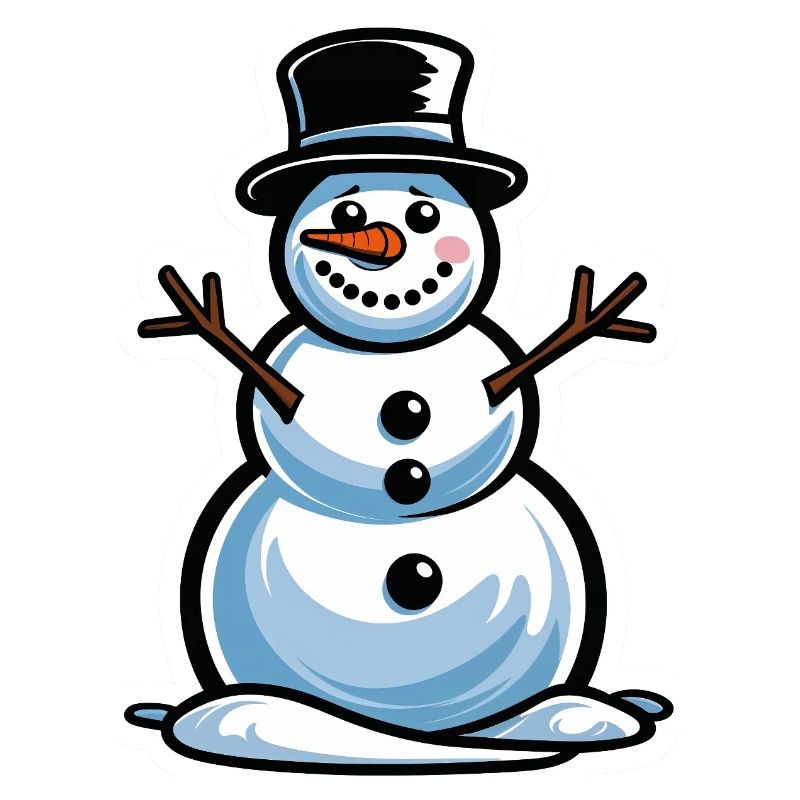 Winter magic, snowman in a top hat