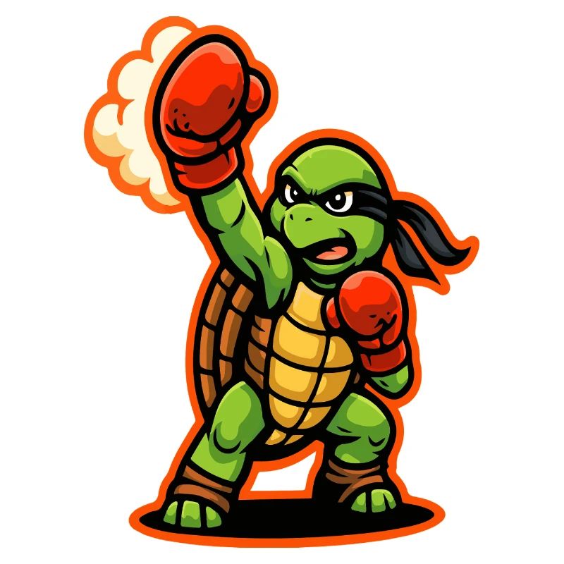 Boxing Turtle Fighter Power Punch Maskottchen