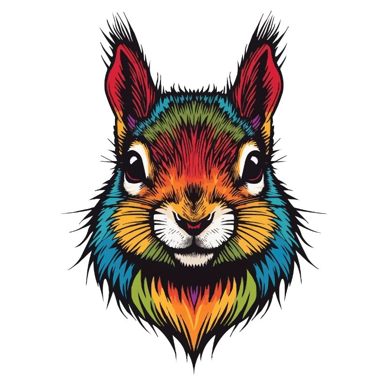 Explosion colorée des animaux de l’écureuil