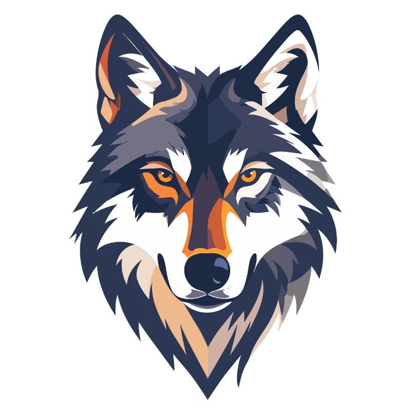 Wolf Head Illustration Strong Cool Wolf Motif