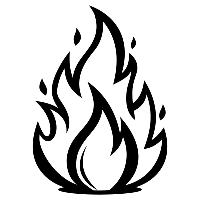 Fire Flame Symbol | Minimal Flames Motif