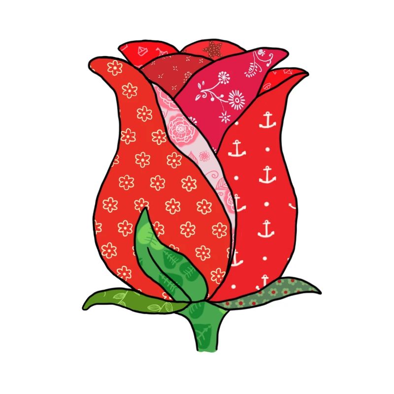 Rose à motif