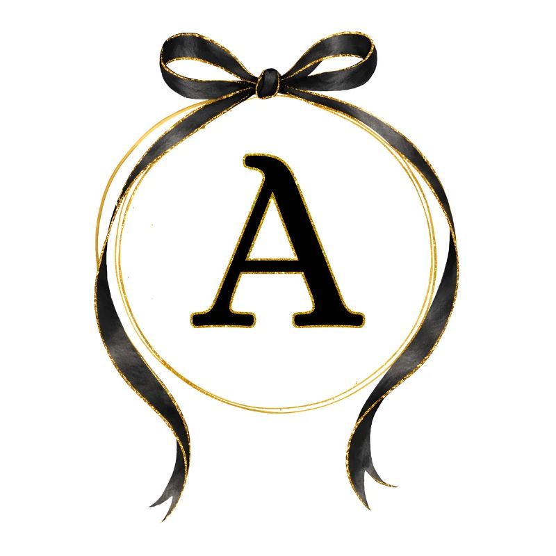 A - Circle Loop Black Gold