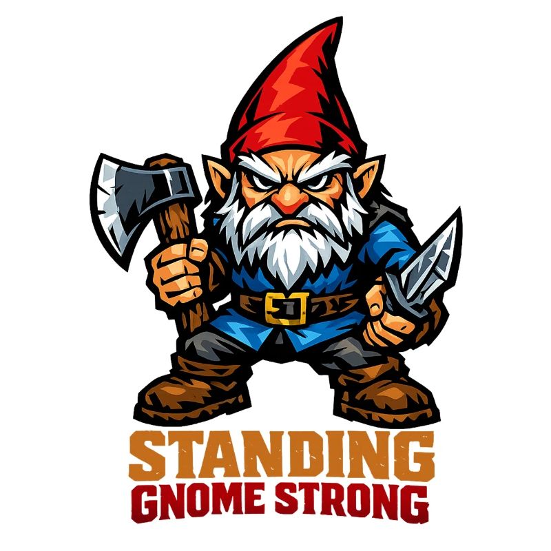 Evil Gnome, Dark Gnome, Goth Gnome, Funny Gnome