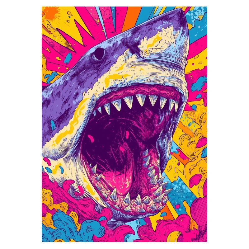 Explosion de requin psychédélique