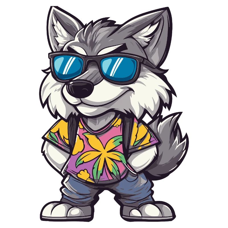Wolf Comic Urlaub