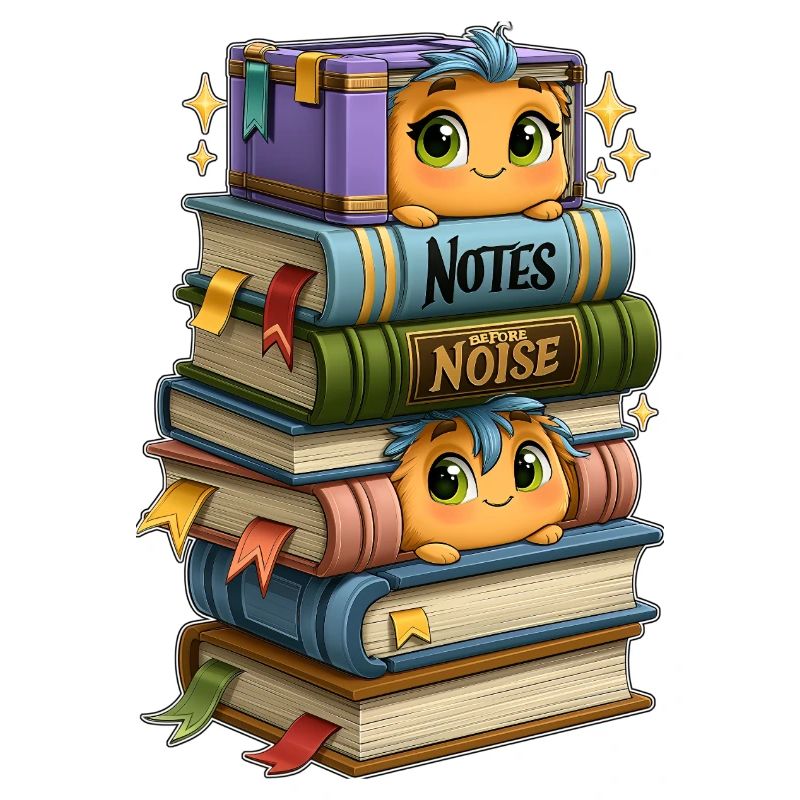 Book Stack with Birds