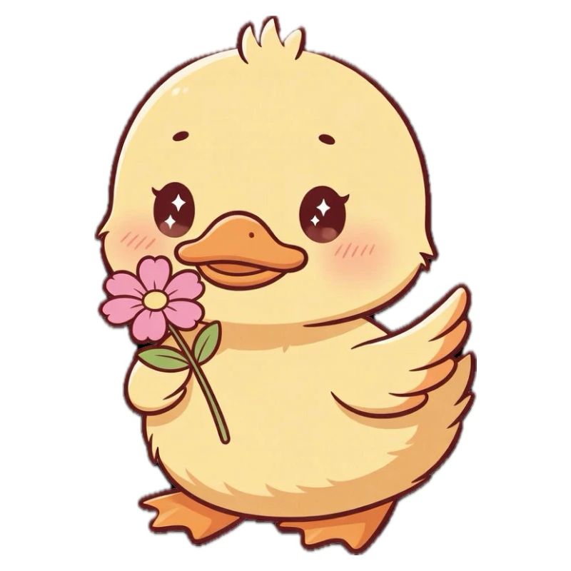 Chick with flower