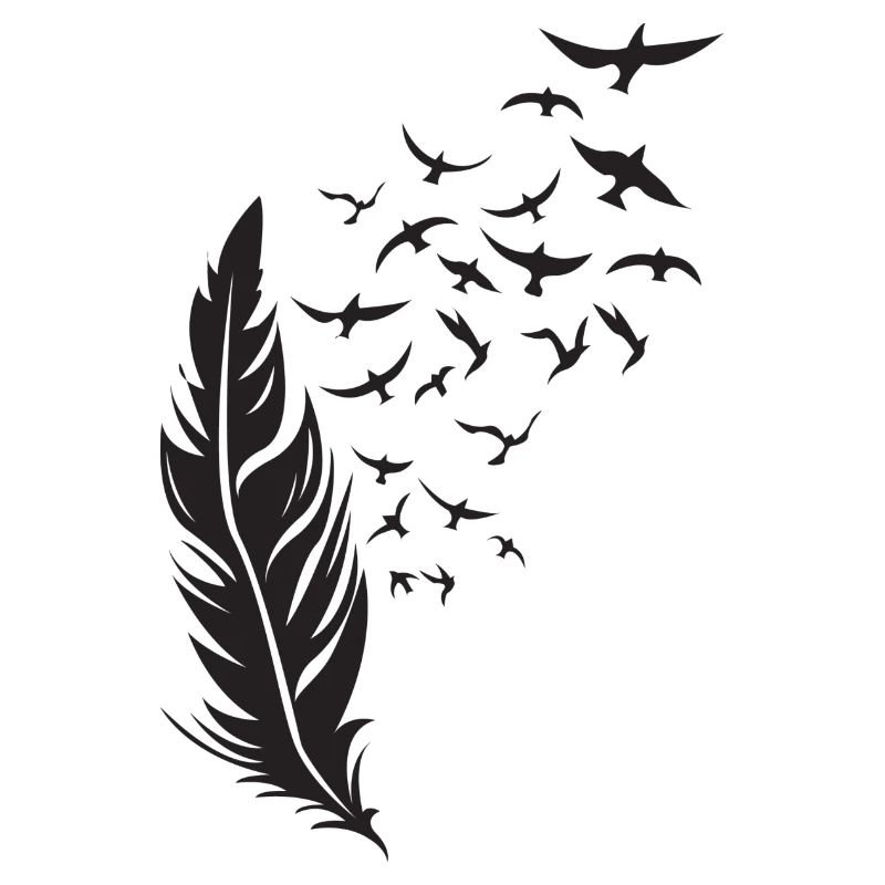 Federflug Silhouette mit Vogelzug