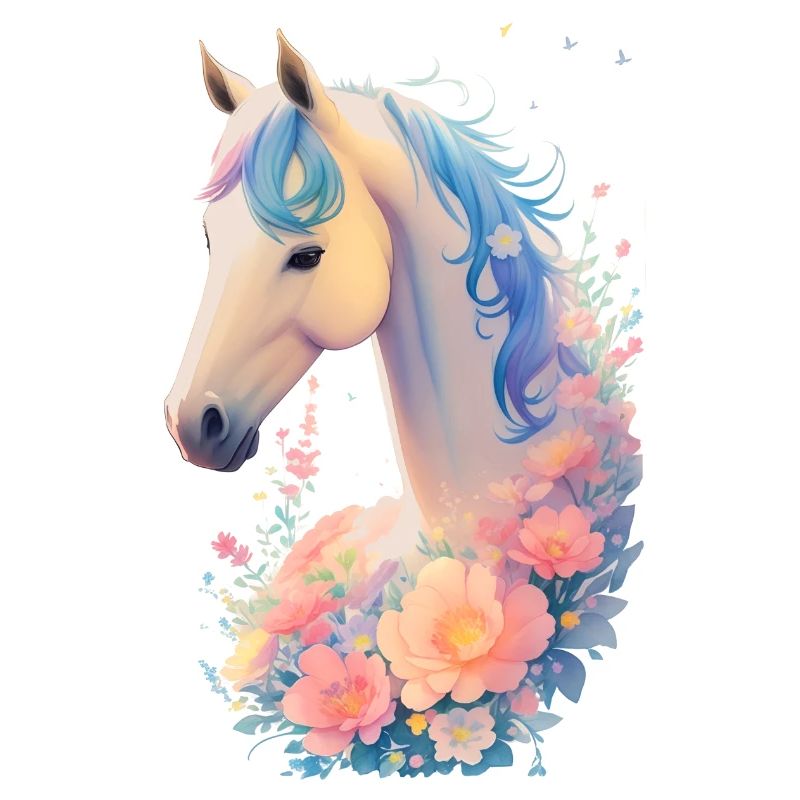 Cheval fleur