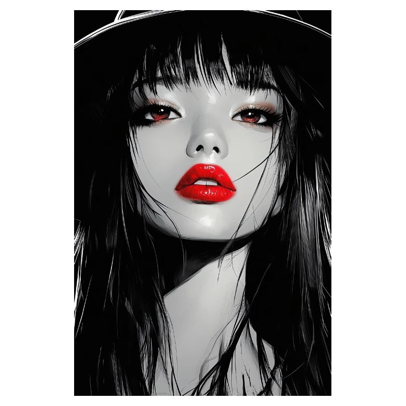 Red Lips Gothic Portrait