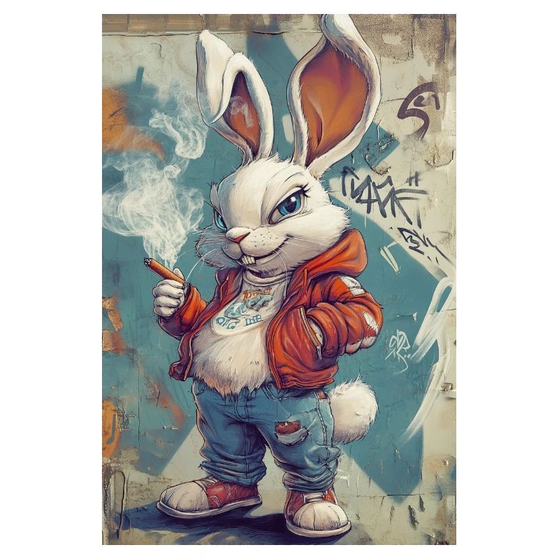 Sweat à capuche Graffiti Bunny