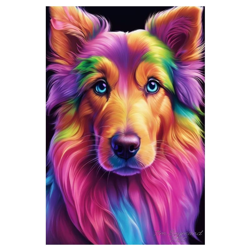 Rainbow Collie Portrait