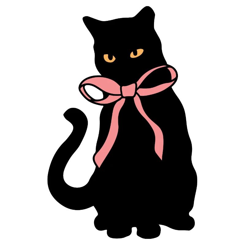 Silhouette de chats avec décoration de ruban