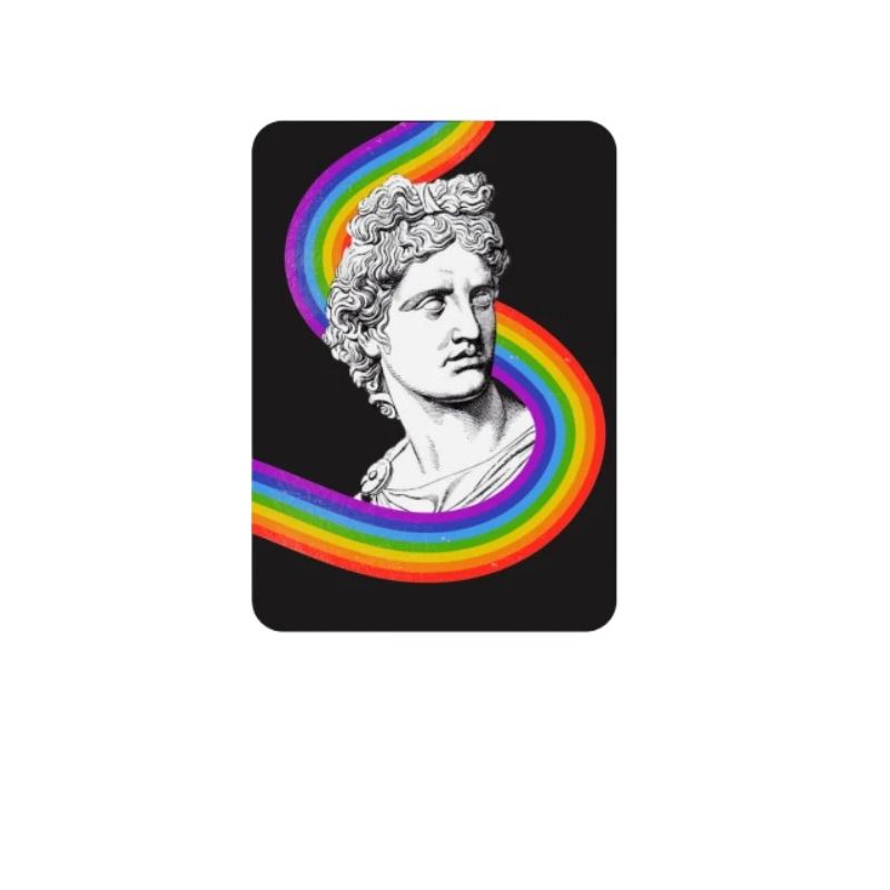 Statue classique avec arc-en-ciel vibrant