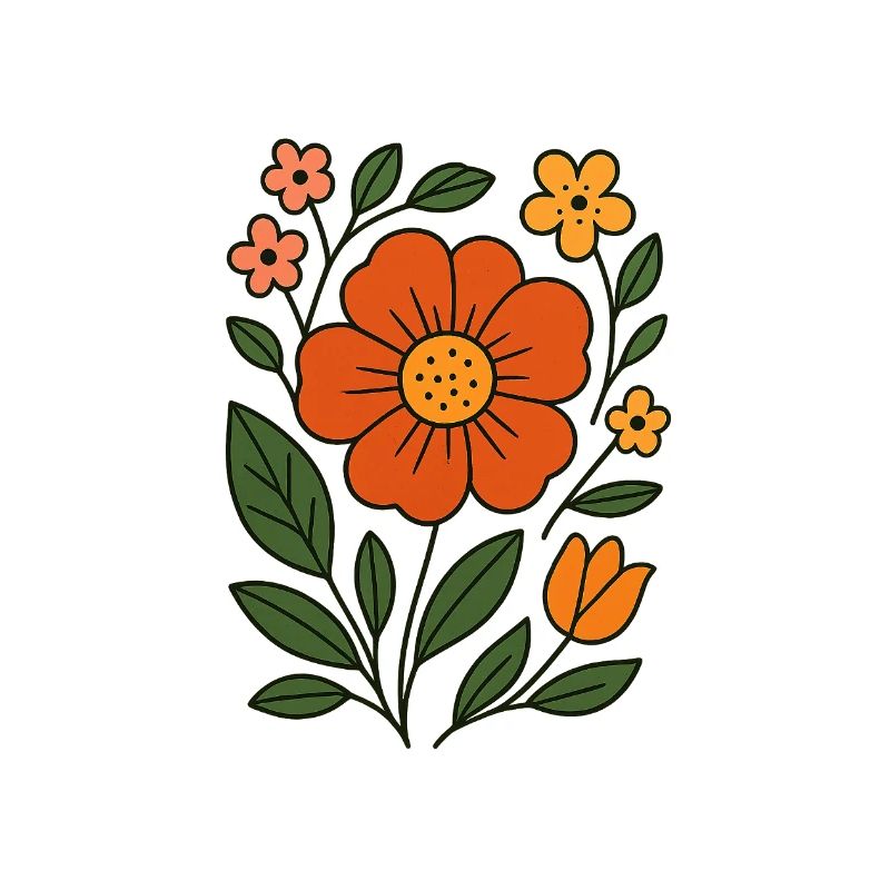 Rustikale botanische Blume Illustration