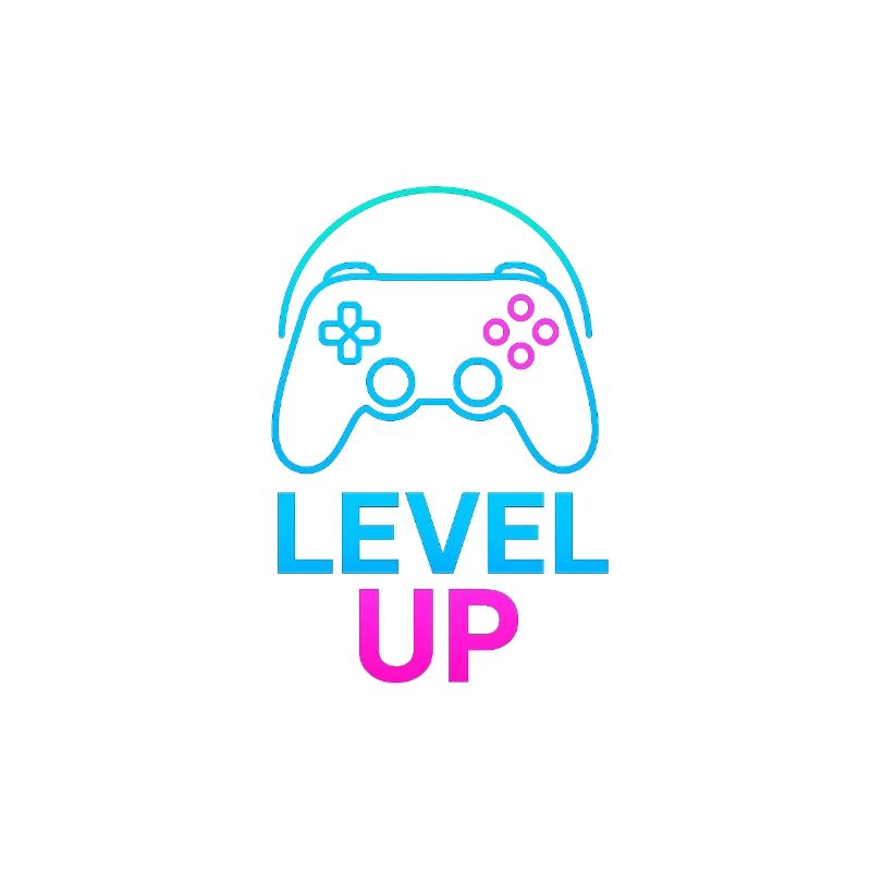 Level Up Neon Controller Graphics