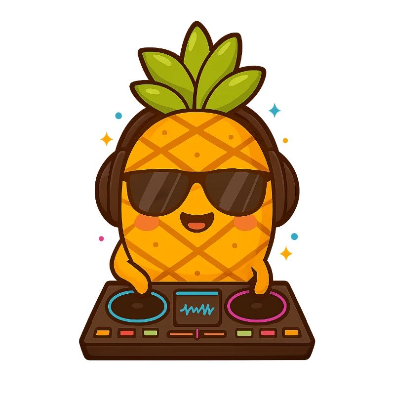 Pineapple DJ mit Sonnenbrille