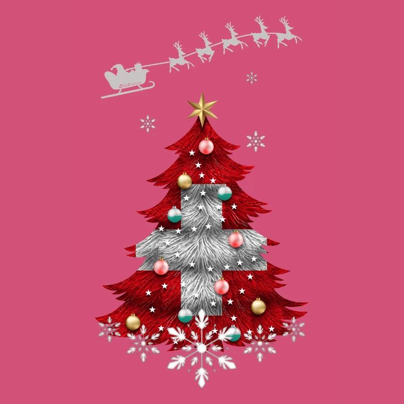 Sapin de Noël avec drapeau suisse