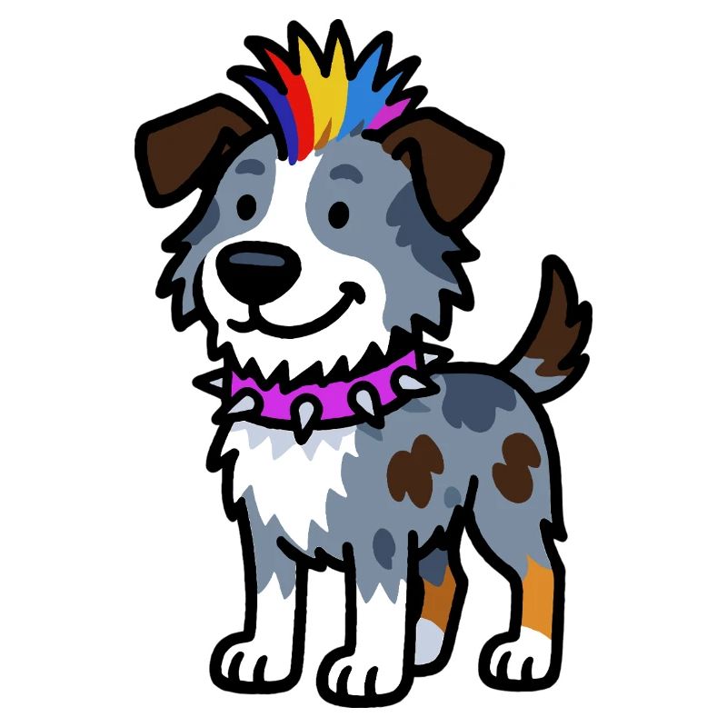 Cool Australian Shepherd Punk Design