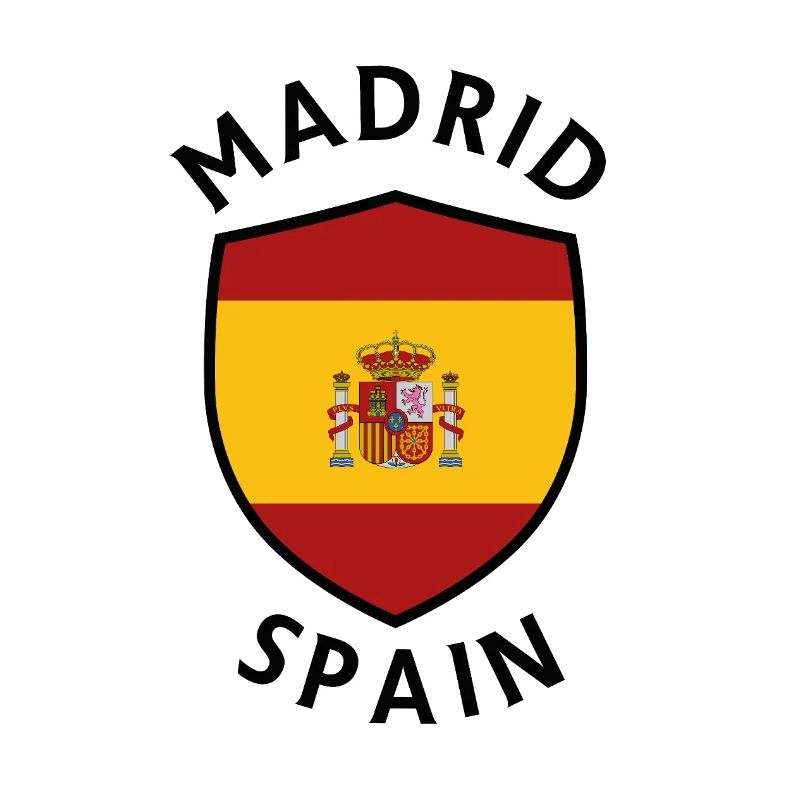 Madrid shield with Spanish flag