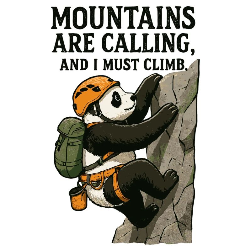 Bloc panda grimpeur drôle