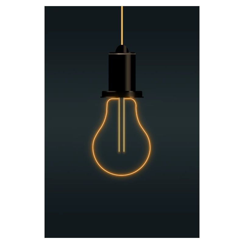 Neonlyspæreplakat – Inspirasjon til varm oransje