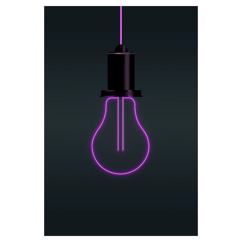 Neon Light Bulb Magenta Minimal Design