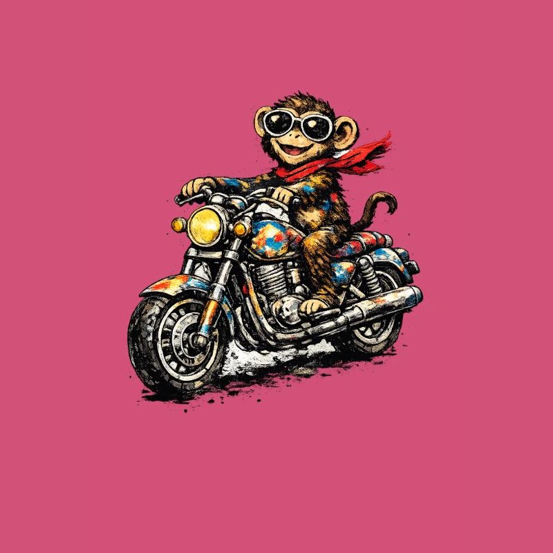 Motorcycle monkey in racer style