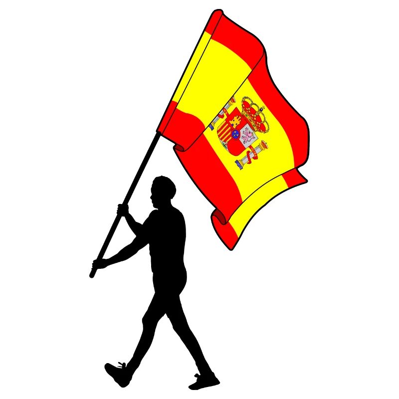 Flag Spain man walking